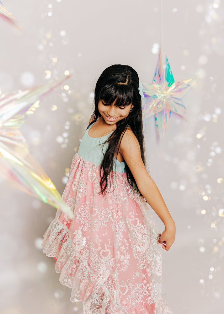 
                  
                    Starry Sequin Ruffle Dress - Material Flaw
                  
                