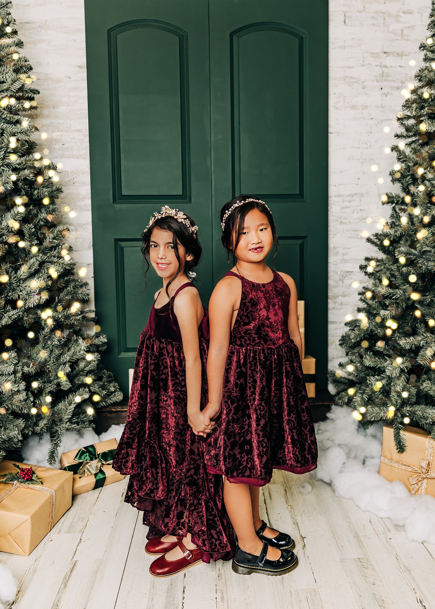 
                  
                    Burgundy Velvet Ruffle Dress
                  
                