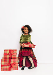 Classic Holiday Plaid Dress - 3T Sample