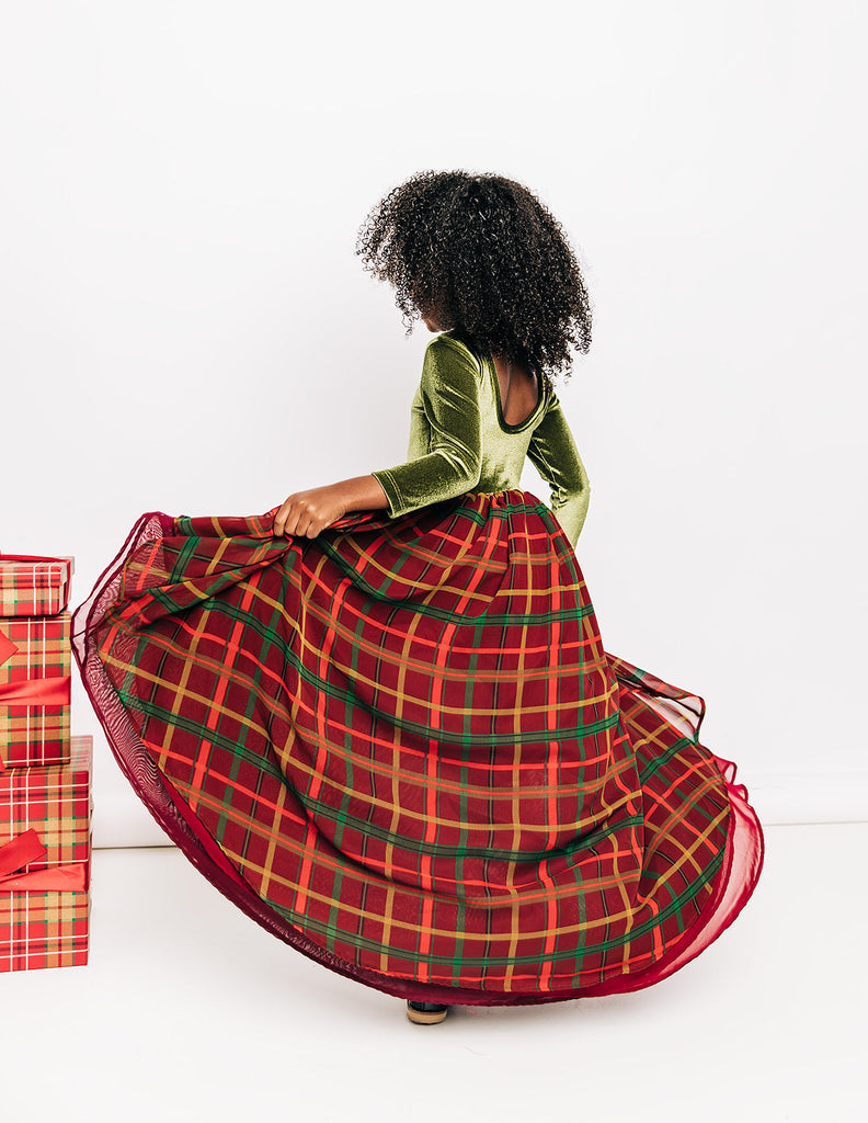 Classic Holiday Plaid Dress - 3T Sample