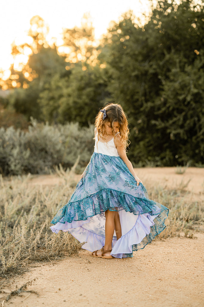 Blueberry Lace Ruffle Dress - Material Flaw