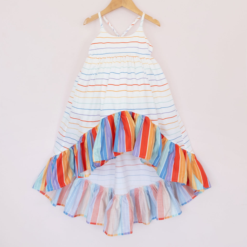 Sunshine & Rainbows Ruffle Hem Windsong - Pleiades x Madly Wish - Material Flaw