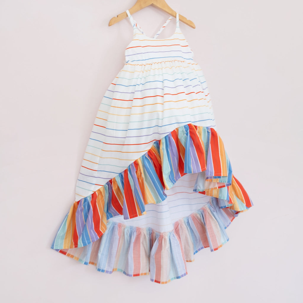 Sunshine & Rainbows Ruffle Hem Windsong - Pleiades x Madly Wish - Material Flaw