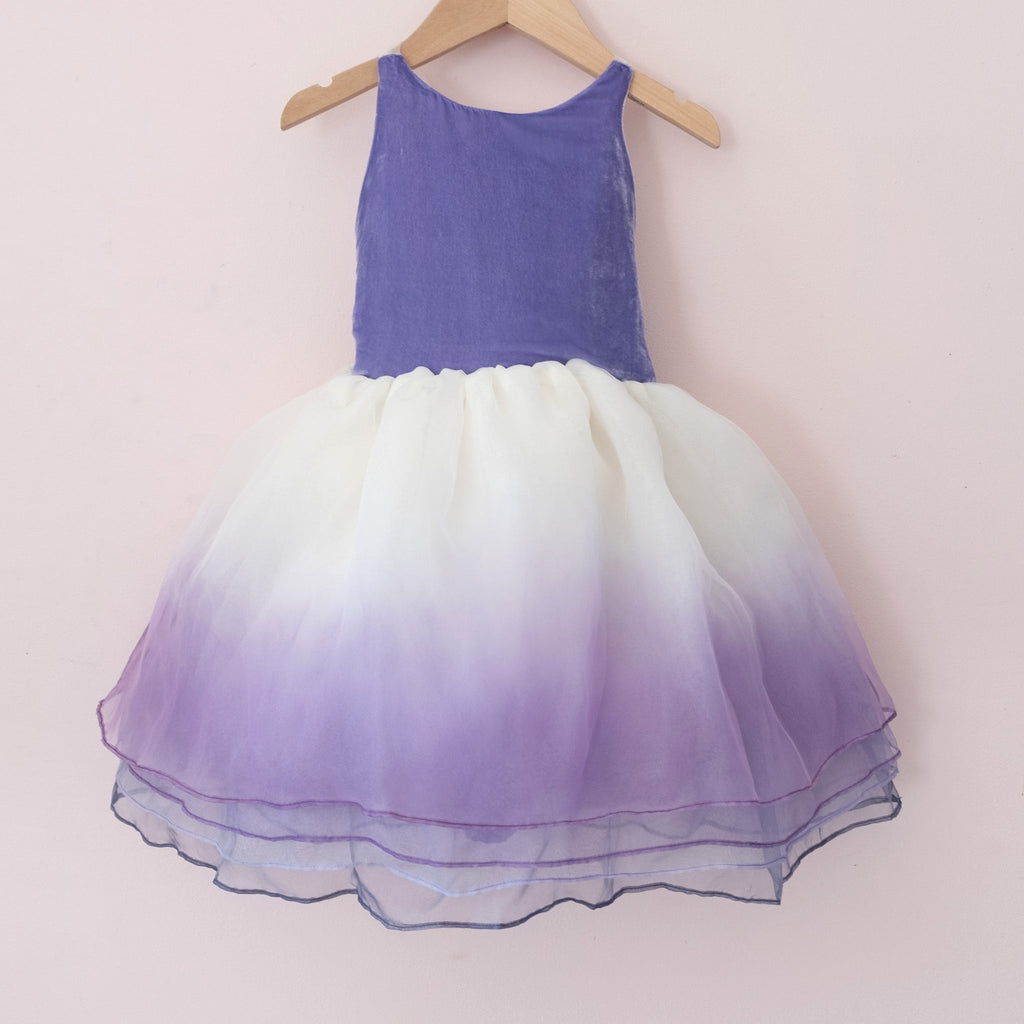 Violet Dip Dyed Organza Shortie - Material Flaw
