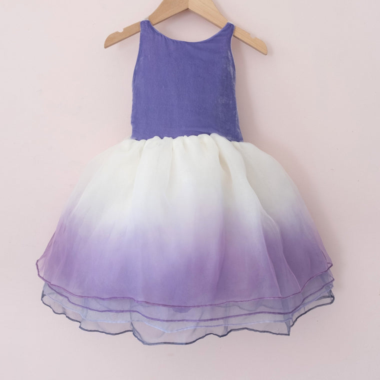 Violet Dip Dyed Organza Shortie - Material Flaw