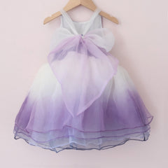 Violet Dip Dyed Organza Shortie - Material Flaw