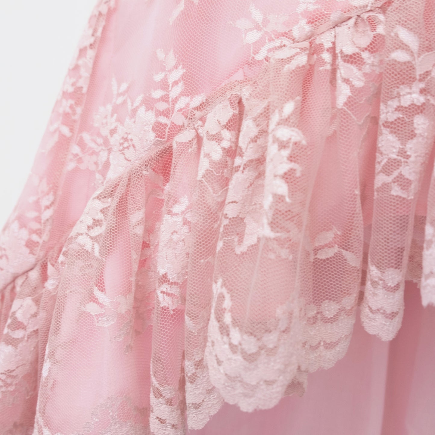 
                  
                    Pink Lace Ruffle Dress - Scalloped Lace
                  
                