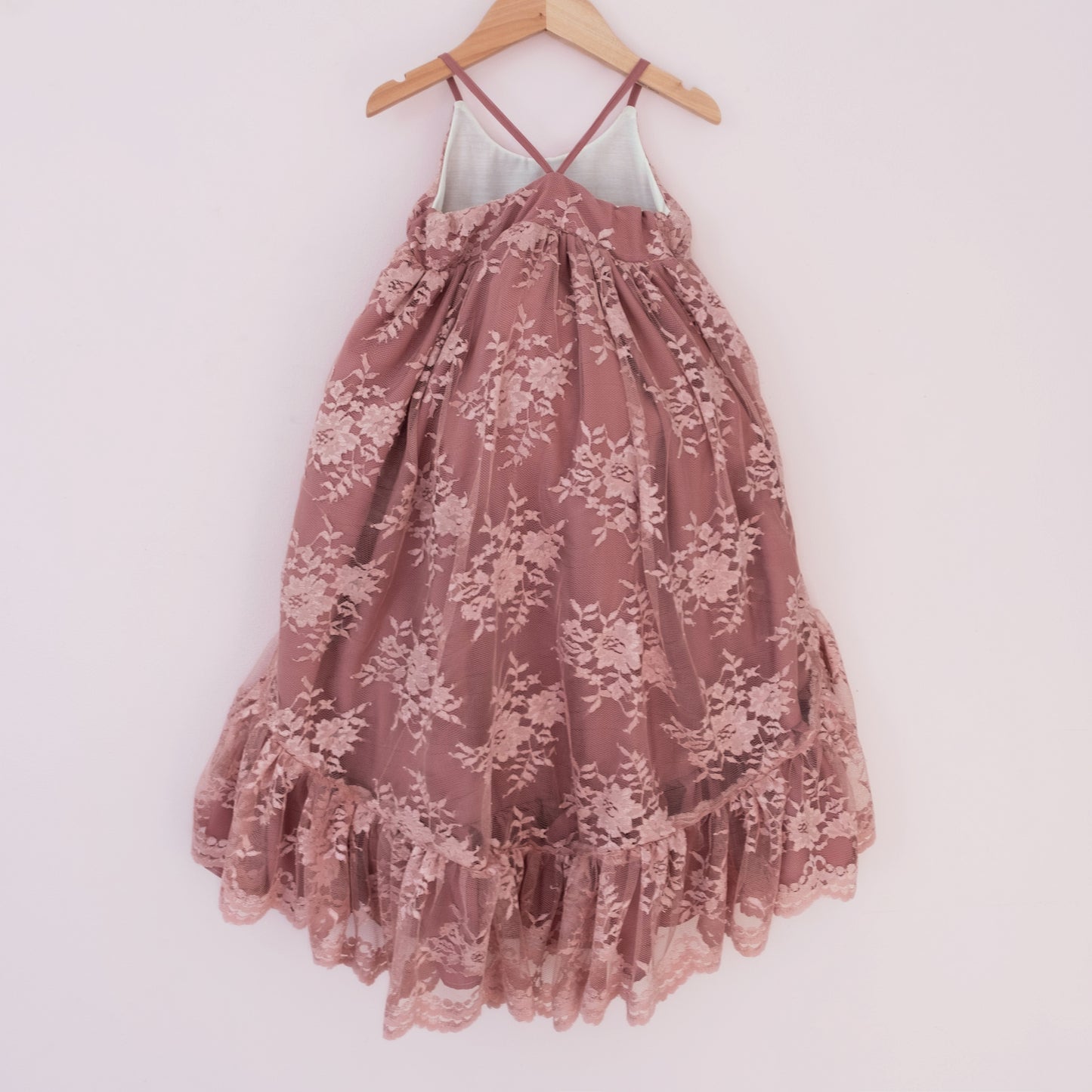 
                  
                    Mauve Lace Ruffle Dress
                  
                