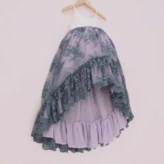 Blueberry Lace Ruffle Dress