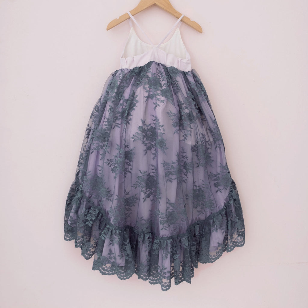Blueberry Lace Ruffle Dress - Material Flaw