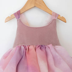 Close up of a Pleiades Designs pink velvet bodice