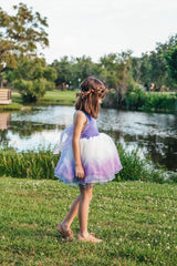 Violet Dip Dyed Organza Shortie - Material Flaw