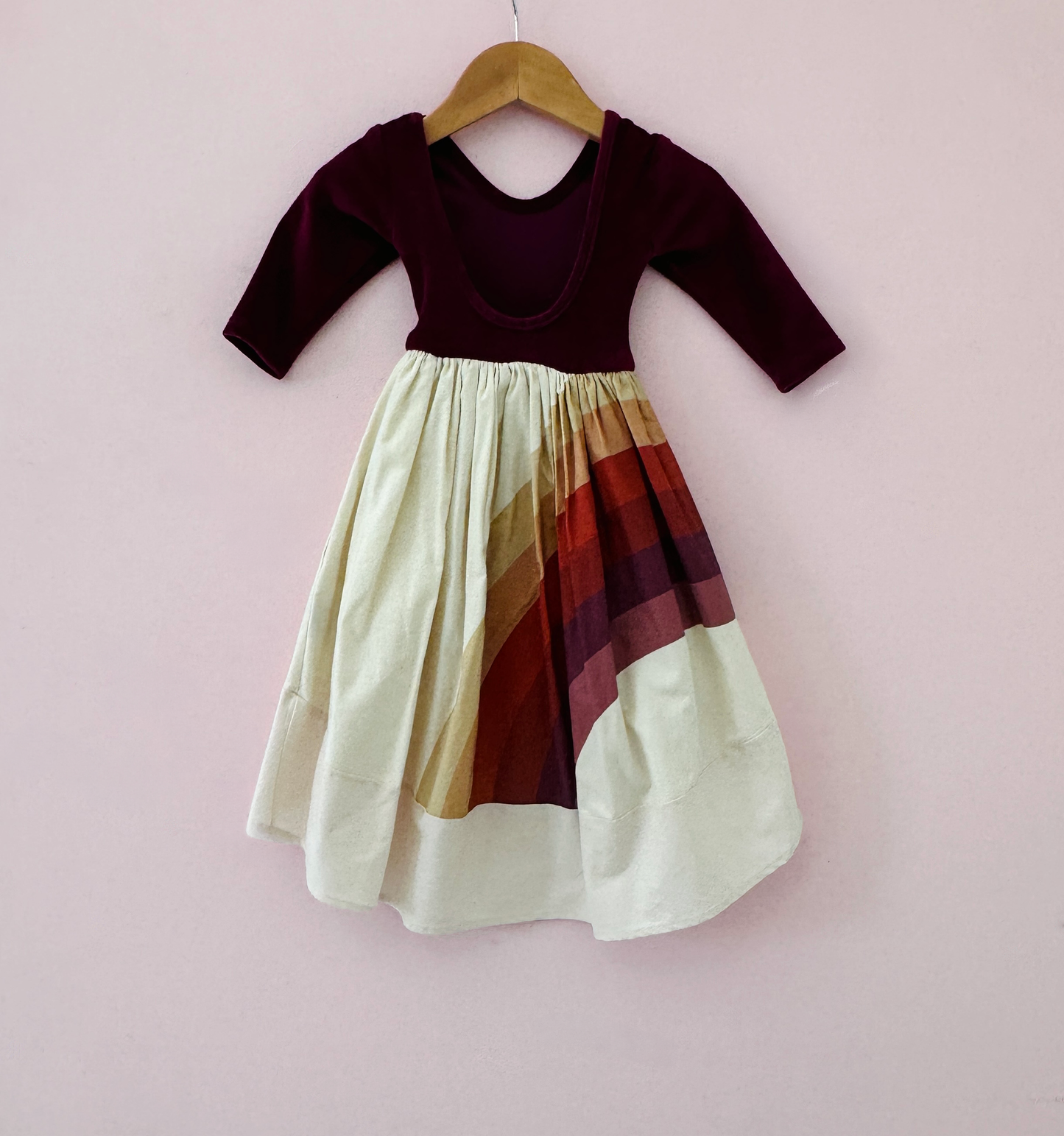 
                  
                    High-Low Autumnal Rainbow Velvet Sample - 12/18M
                  
                