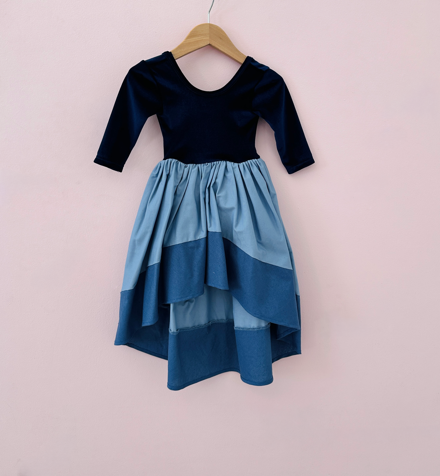 
                  
                    Windsong Navy Blue Velvet Sample - 12/18m
                  
                