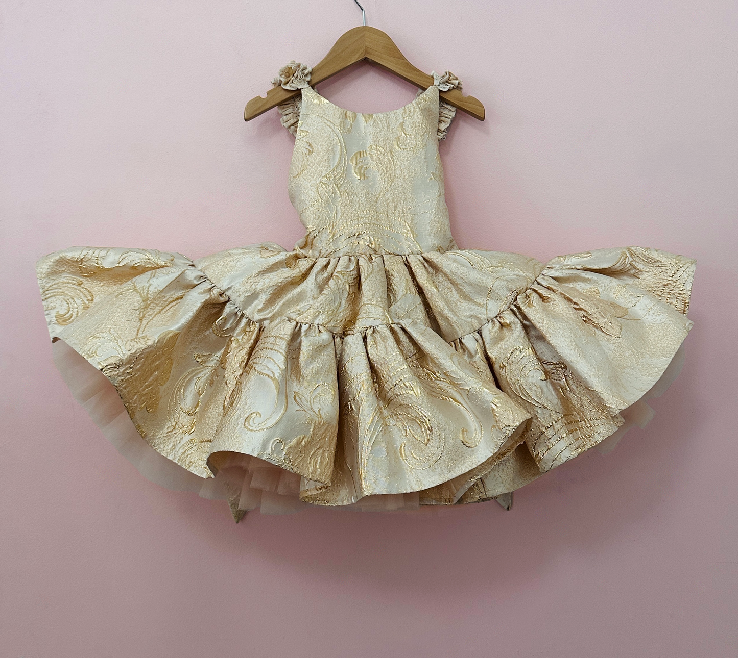 
                  
                    Tiered Pinafore Shortie Rose Gold Sample - 4T
                  
                