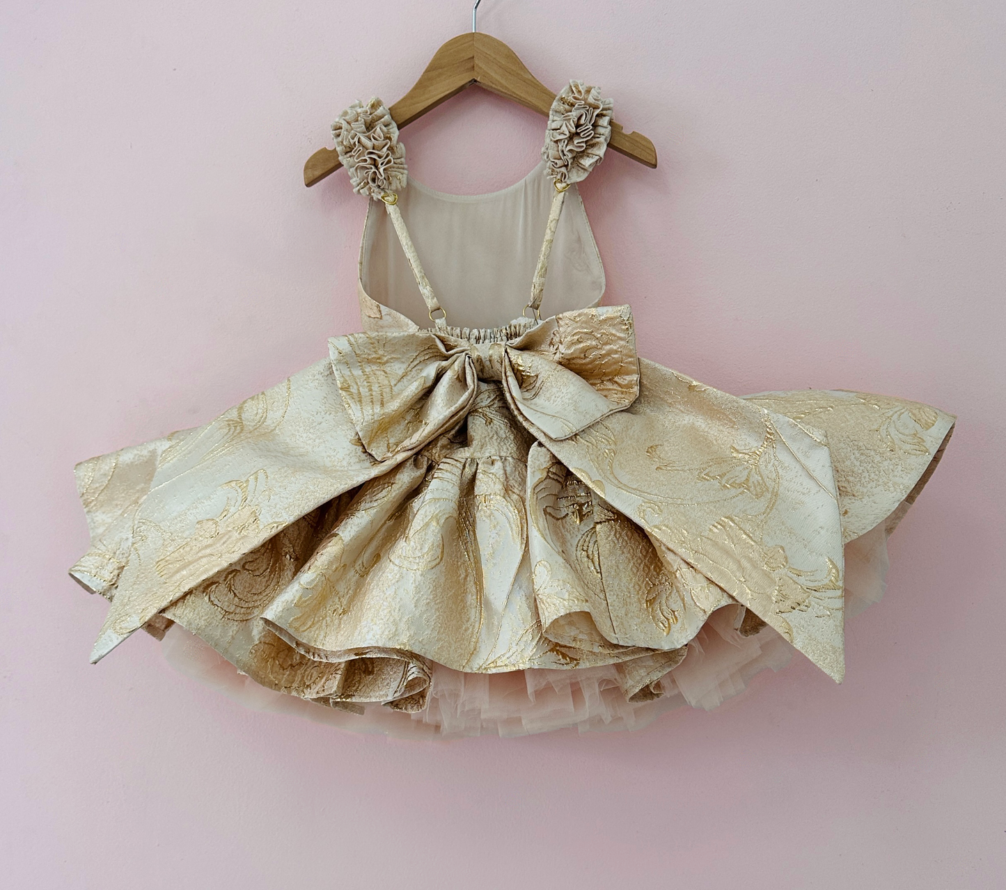 
                  
                    Tiered Pinafore Shortie Rose Gold Sample - 4T
                  
                