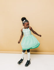 Teal Plaid Chiffon Shortie