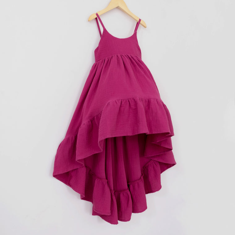 Magenta Ruffle Hem Windsong