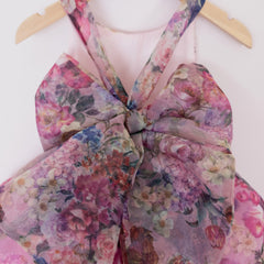 Close up of a Pleiades Designs floral bow back