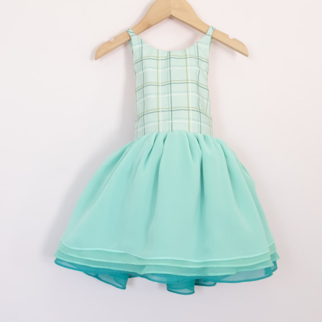 Teal Plaid Chiffon Shortie
