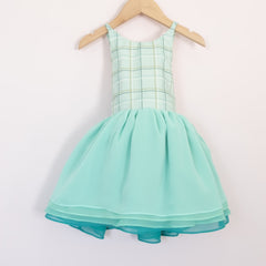 Teal Plaid Chiffon Shortie
