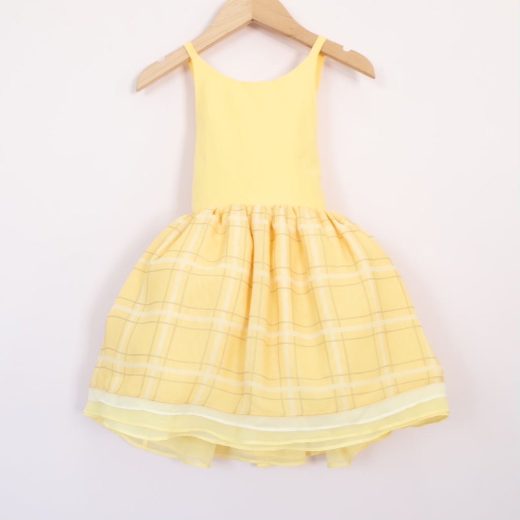 Yellow Plaid Chiffon Shortie