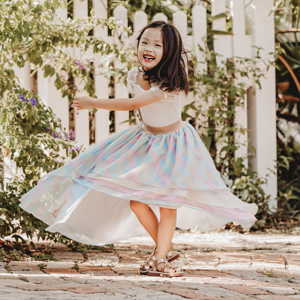 Pastel Plaid Skirt - Children's - Material Flaw