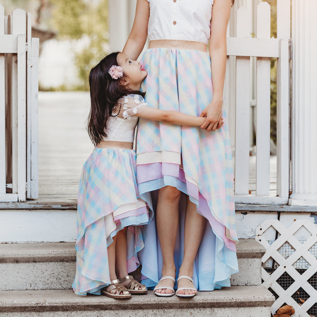 Pastel Plaid Skirt - Children's - Material Flaw