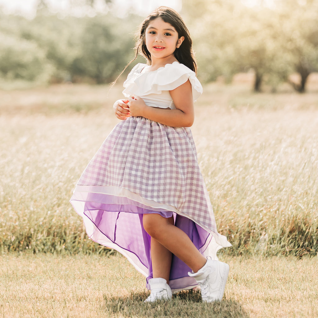 Lavender Gingham Skirt - Children's