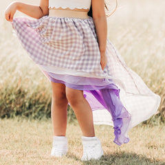 Lavender Gingham Skirt - Children's