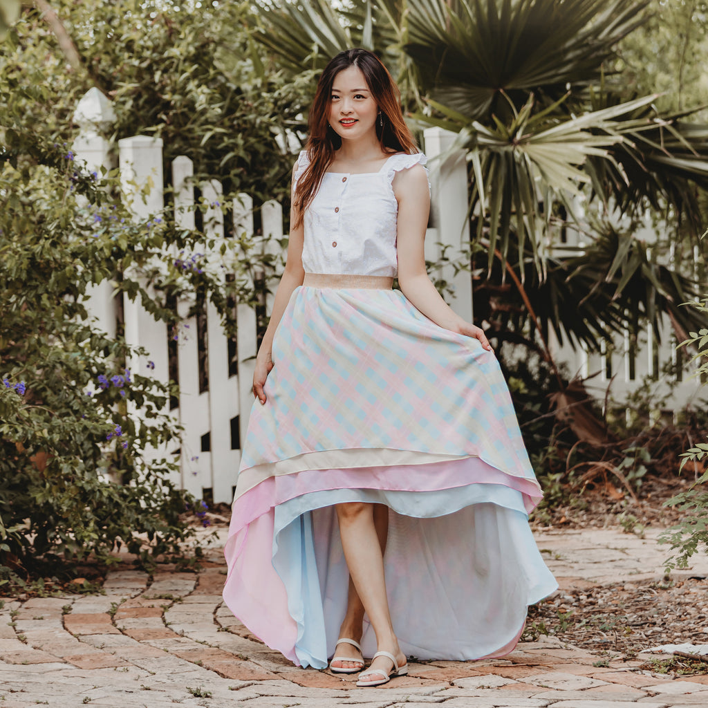Women's Pastel Plaid Skirt