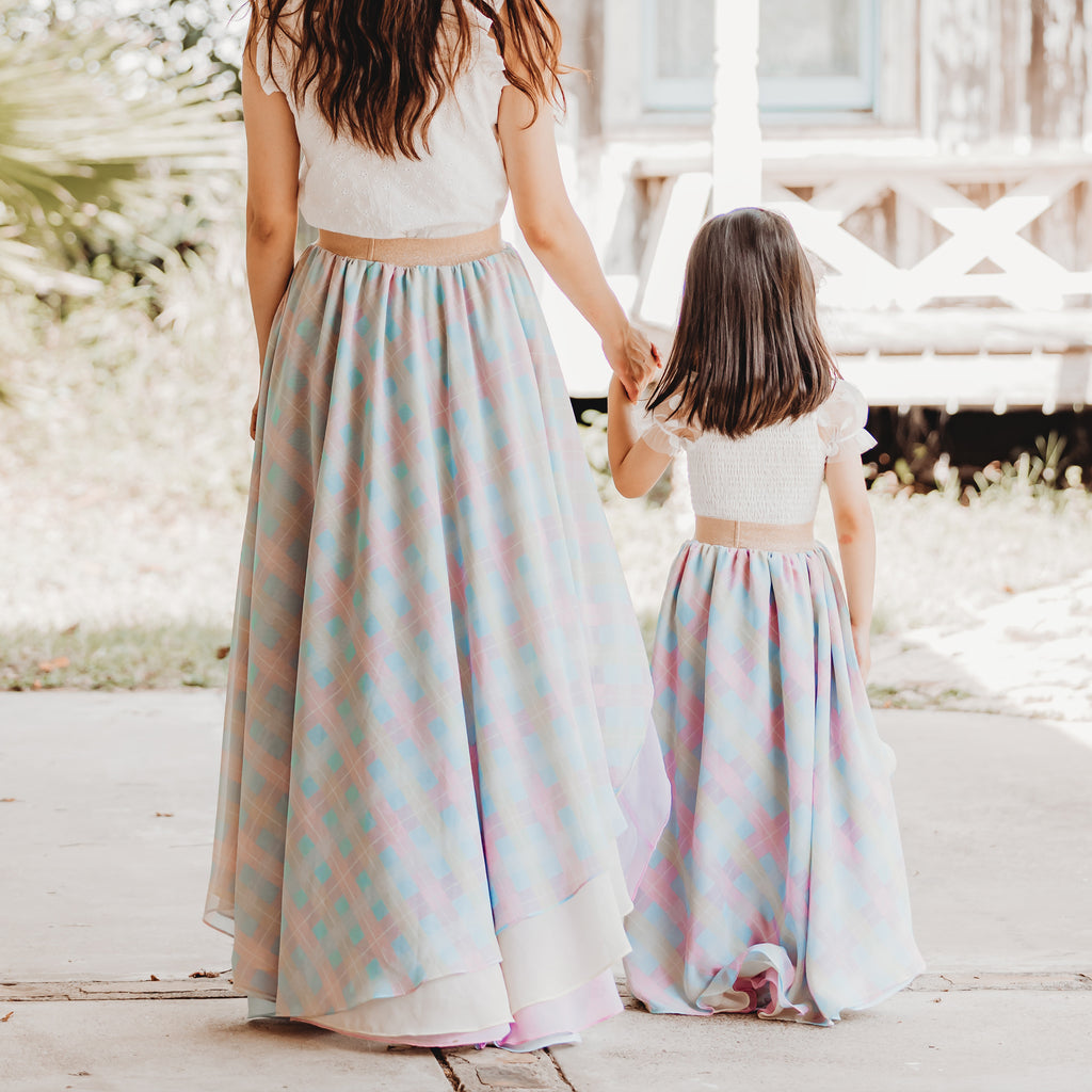 Women's Pastel Plaid Skirt
